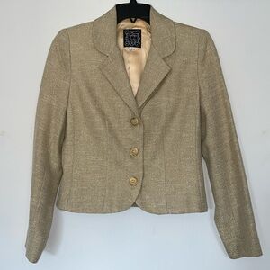 Cynthia Rowley Gold Jacket 4 Suit Dress Fitted Coat Holiday Christmas